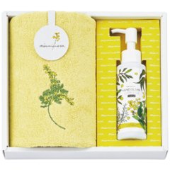 ウォッシュタオル ＆ ハンドクリーンジェル セット クリーム ミアミモザの画像
