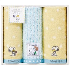 PEANUTS フェイスタオル ウォッシュタオルセット スヌーピーの画像