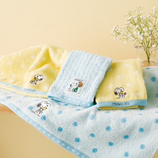 PEANUTS フェイスタオル 3枚セット スヌーピー画像