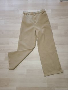 伸縮ワイドデニムパンツ画像