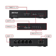 バッファロー LSW6-GT-5NS/BK スリム＆コンパクトボディのGiga対応スイッチングハブ aの画像