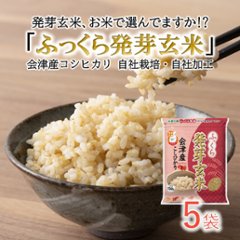 ふっくら発芽玄米 会津産コシヒカリ【750ｇ5袋セット】の画像