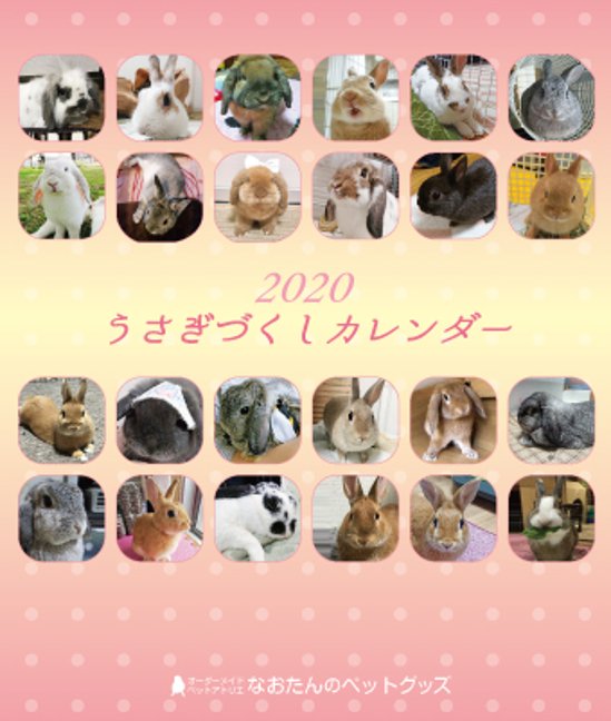 2020年 うさぎづくし卓上カレンダー（ウサギ）画像