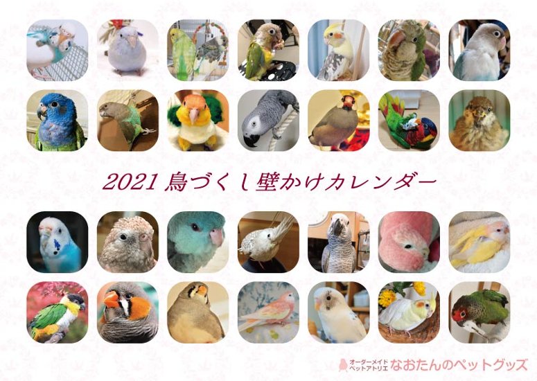 2021年 鳥づくし壁掛けカレンダー画像