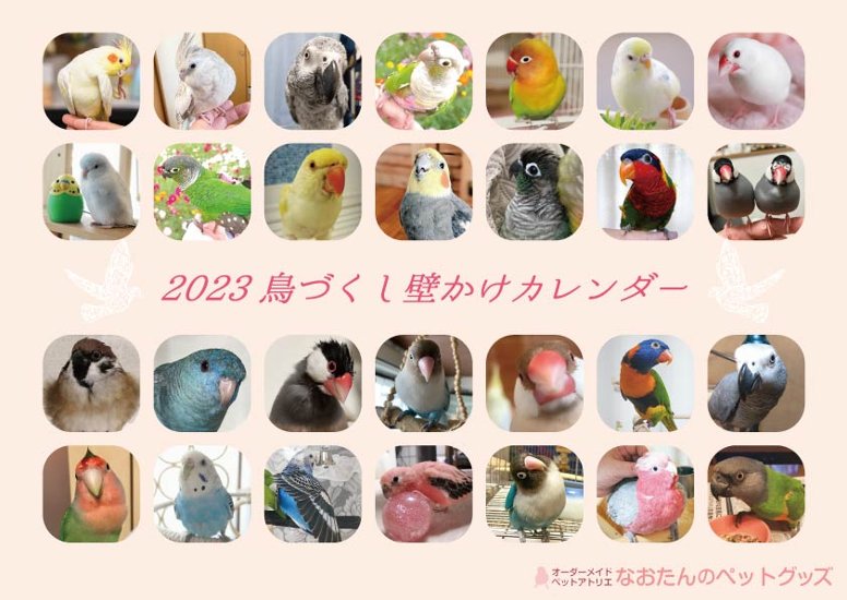 2023年 鳥づくし壁掛けカレンダー画像