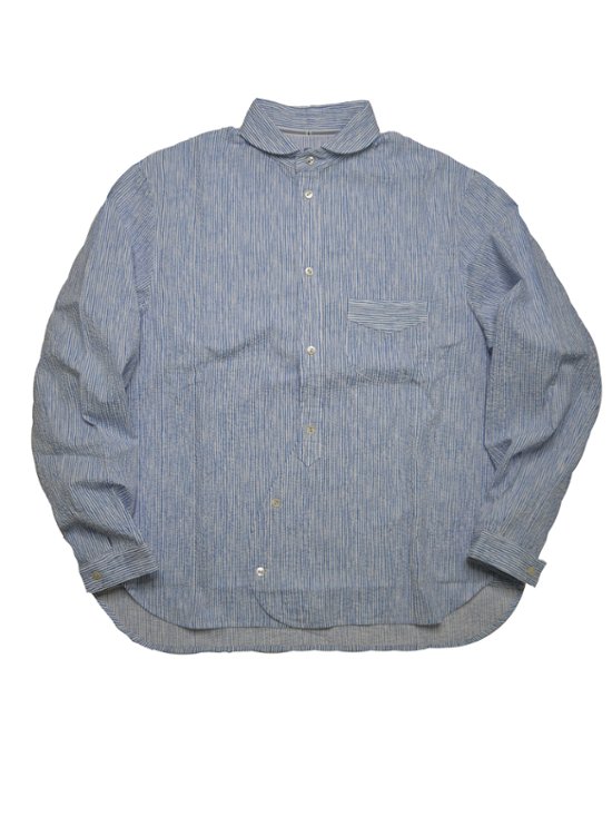 ランダムプリントストライプラウンドカラーシャツ　MADE IN JAPAM画像