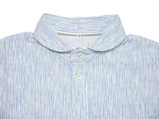ランダムプリントストライプラウンドカラーシャツ　MADE IN JAPAM画像
