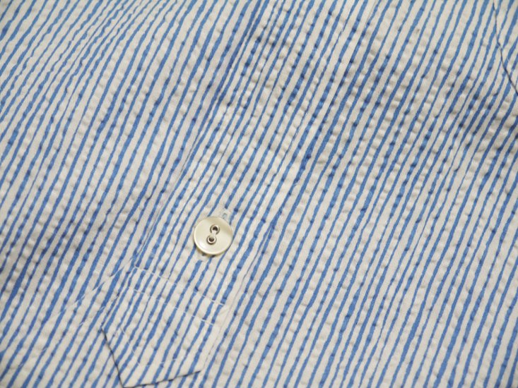 ランダムプリントストライプラウンドカラーシャツ　MADE IN JAPAM画像