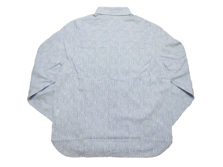 ランダムプリントストライプラウンドカラーシャツ　MADE IN JAPAM画像