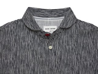 ランダムプリントストライプラウンドカラーシャツ　MADE IN JAPAN画像