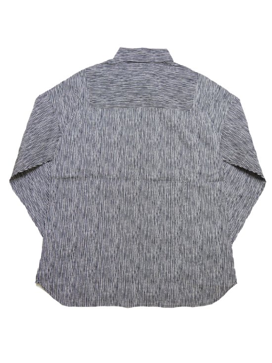 ランダムプリントストライプラウンドカラーシャツ　MADE IN JAPAN画像