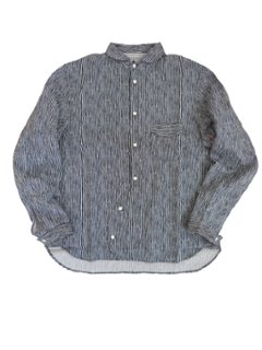 ランダムプリントストライプラウンドカラーシャツ　MADE IN JAPANの画像