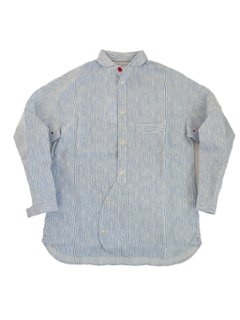 ランダムプリントストライプラウンドカラーシャツ　MADE IN JAPANの画像