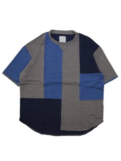 オーガニックコットンメランジ天竺パッチワークT　MADE IN JAPANの画像