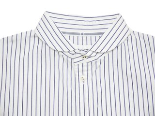 ブロードストライプラウンドカラーシャツ　MADE IN　JAPAN画像