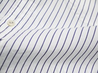 ブロードストライプラウンドカラーシャツ　MADE IN　JAPAN画像