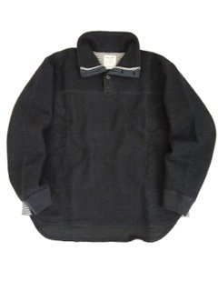 ナッピングフリース釦アップスタンドカラープルオーバー　MADE IN　JAPANの画像