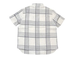 リネン大柄チェックラウンドカラーシャツ(MAIDE IN JAPAN)画像