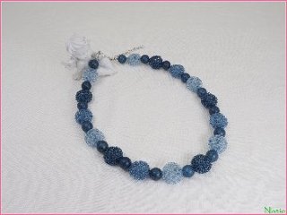 すくも藍キット　「パウダーボール16」　ネックレスの画像