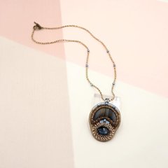 本場大島紬布カボションネックレスの画像
