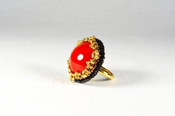 輪島の漆　朱色リング金具タイプ画像