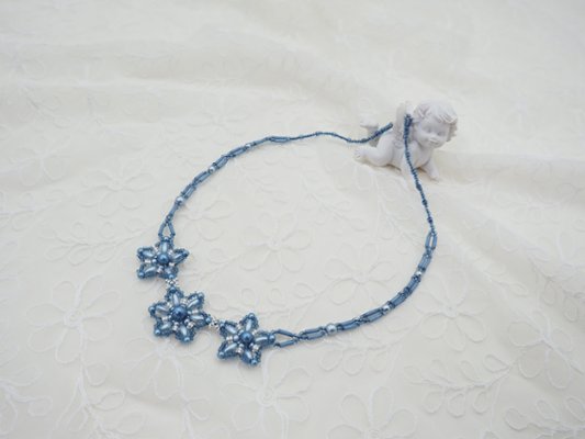 すくも藍キット　「ネモフィラ」　ネックレスの画像