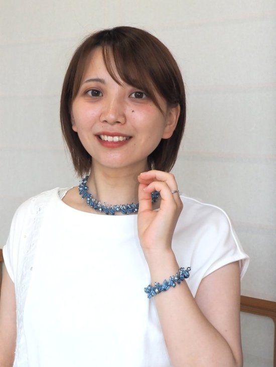 すくも藍キット　「藍花・きらり」　ネックレス画像