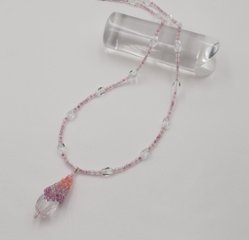Mixキット　「グラデーションドロップ」　花紅・二藍　ネックレスの画像