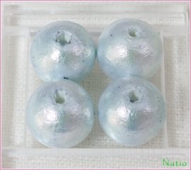 コットンパールRW大穴 12mm すくも藍 CP-1 4個入りの画像