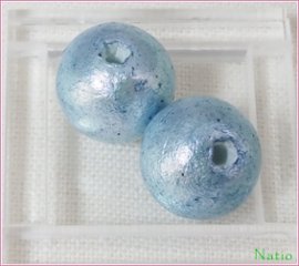 コットンパールRW大穴 14mm すくも藍 CP-3 2個入りの画像