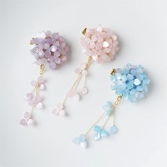 アクリルフラワーで紫陽花をイメージしたヘアクリップ画像