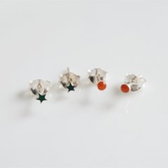 丸と星の4個セットSILVER925ピアス画像