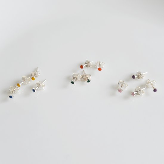 丸と星の4個セットSILVER925ピアス画像