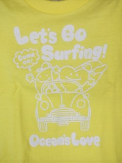 【キッズ】Let's Go Surfing Tシャツ　ライトイエロー画像