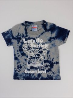 【キッズ】夢屋コラボ藍染Tシャツ　Let's Go Surfing画像