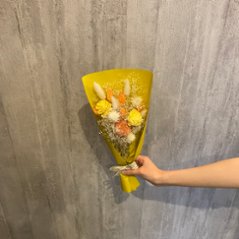 ドライフラワーおまかせ花束 Sサイズ オレンジ系画像