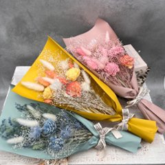 ドライフラワーおまかせ花束 Sサイズ オレンジ系画像