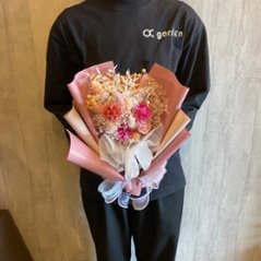 ドライフラワーおまかせ花束 Mサイズ ピンク系画像