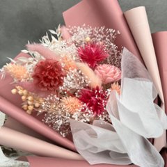 ドライフラワーおまかせ花束 Mサイズ ピンク系画像