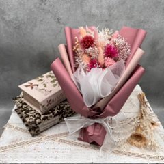 ドライフラワーおまかせ花束 Mサイズ ピンク系の画像