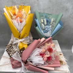 ドライフラワーおまかせ花束 Mサイズ ピンク系画像