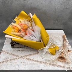 ドライフラワーおまかせ花束 Mサイズ オレンジ系画像