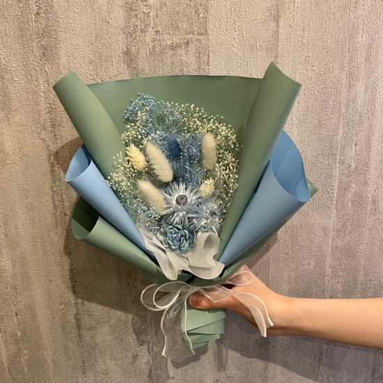 ドライフラワーおまかせ花束 Mサイズ ブルー系画像