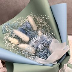 ドライフラワーおまかせ花束 Mサイズ ブルー系画像