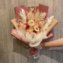 ドライフラワーおまかせ花束 DXサイズ ピンク系画像