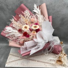 ドライフラワーおまかせ花束 DXサイズ ピンク系の画像