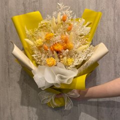 ドライフラワーおまかせ花束 Lサイズ オレンジ系画像