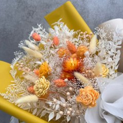 ドライフラワーおまかせ花束 Lサイズ オレンジ系画像