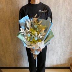 ドライフラワーおまかせ花束 Lサイズ ブルー系画像