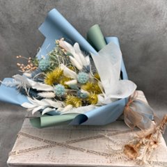 ドライフラワーおまかせ花束 Lサイズ ブルー系の画像
